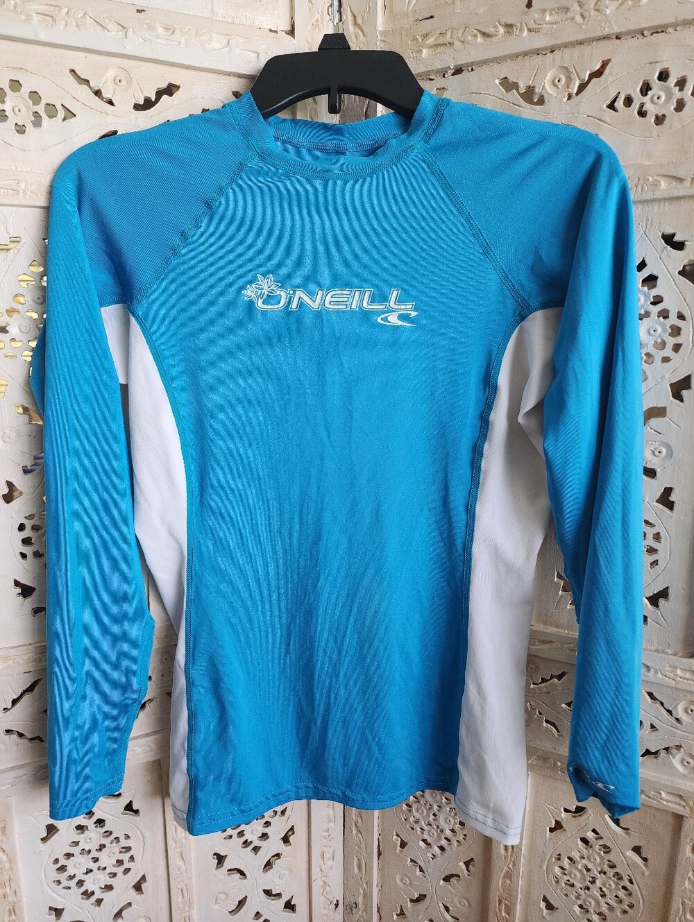 O'Neill Rash Guard- Womens Size Medium- Blue, White